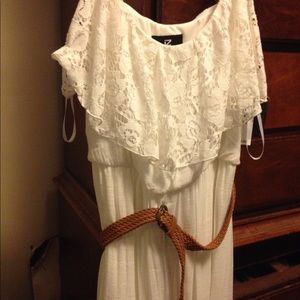Long off white sundress size large NWT